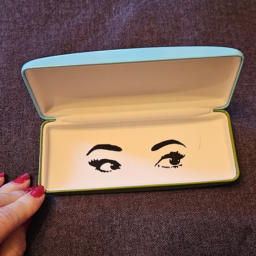 kate spade yellow and light mint eyeglass case - Picture 3 of 8